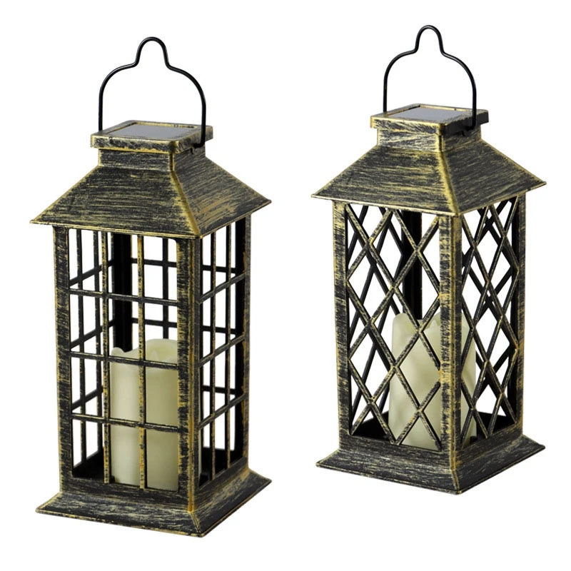 

Vintage LED Candle Light Waterproof Candlestick Lamp Outdoor Garden Hanging Lamps Auto Sensing Lights