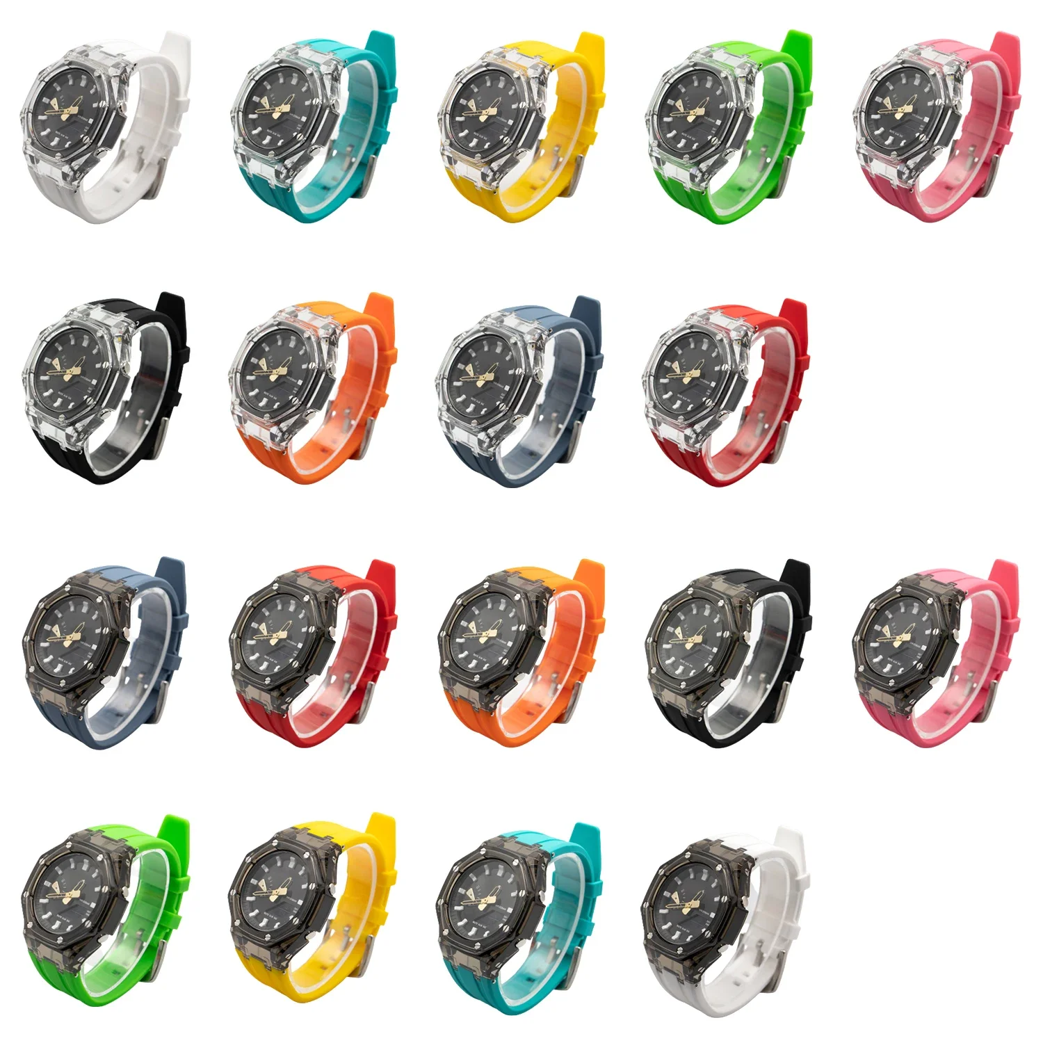 Прозрачный мод для Casioak GA2100 GAB2100 силиконовый спортивный ремешок модификация