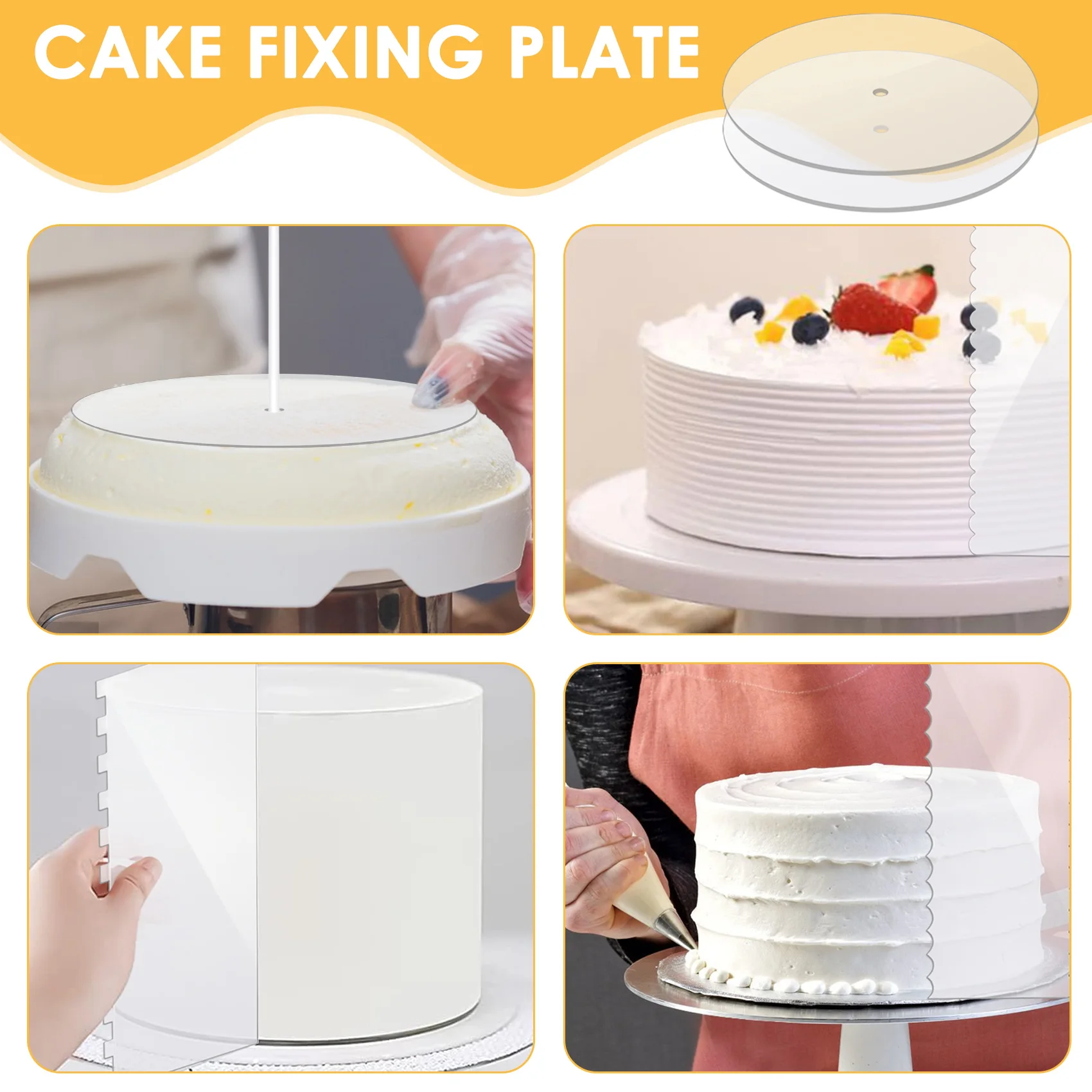 Набор акриловых круглых дисков для торта-стандартные доски торта с центральным