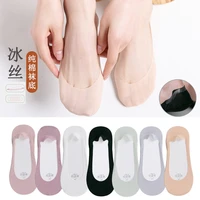 summer ice silk transparent thin ship any low cut silicone non slip invisible women no show socks sexy lady cute japanese socks