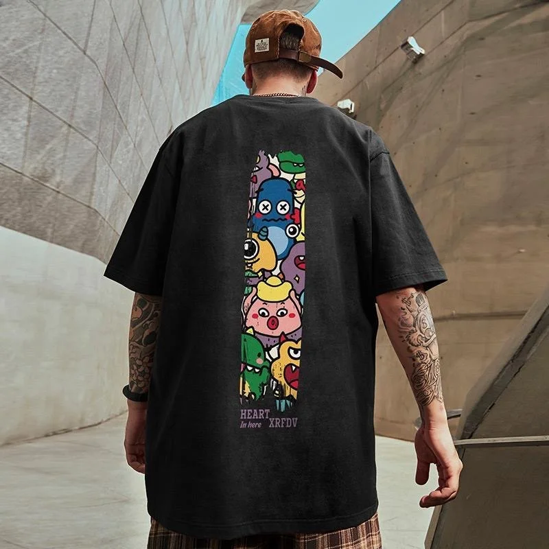 Мужская хлопковая футболка ZAZOMDE летняя уличная в стиле Харадзюку хип-хоп размеры