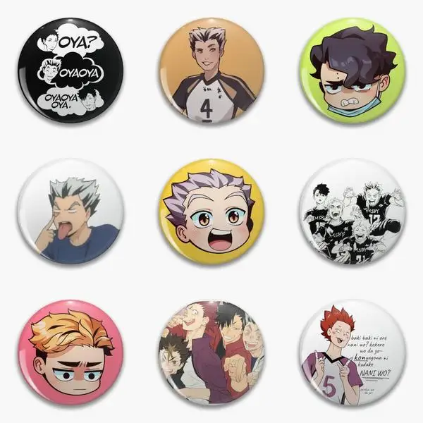 

Haikyuu Bokuto Oya Sakusa Bleh Soft Button Pin Customizable Decor Hat Women Gift Jewelry Clothes Lover Collar Funny Brooch
