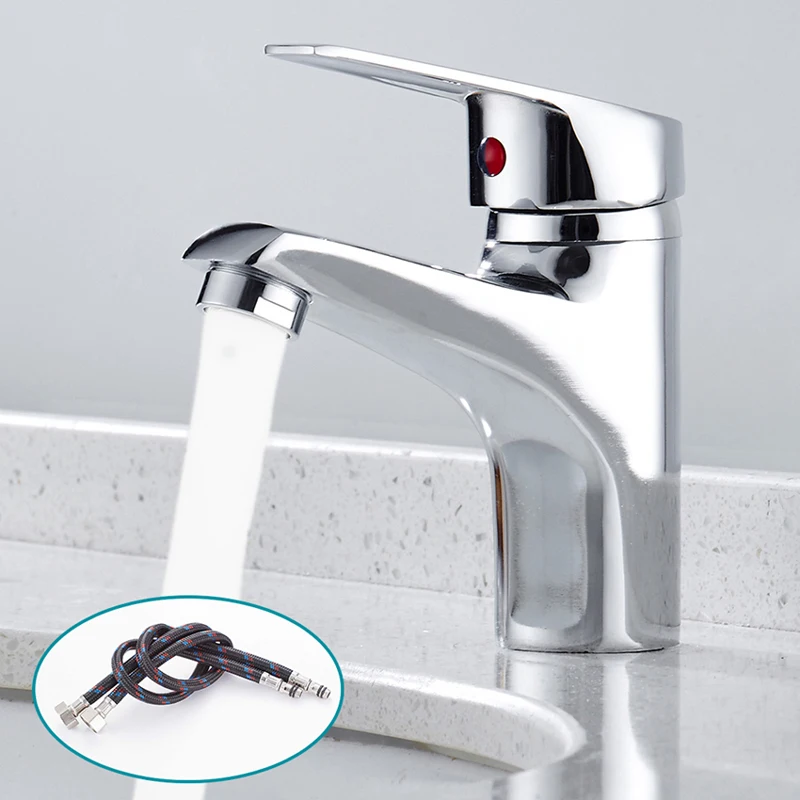 

Bathroom Basin Faucet Chrome Faucet Hot and Cold Water Hose Chrome Bathroom Accessories
