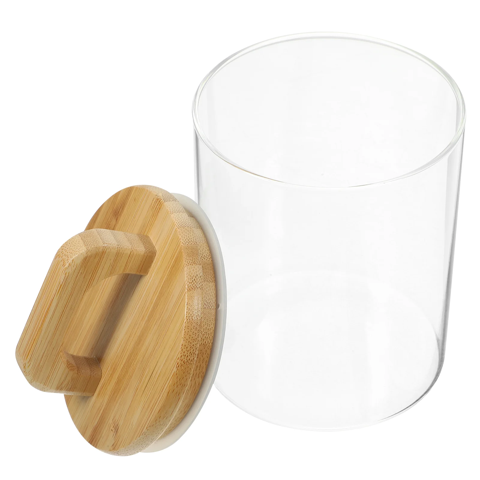 

Coffee Bean Storage Container Clear Glass Jar Airtight Glass Jar with Bamboo Lid for Kitchen