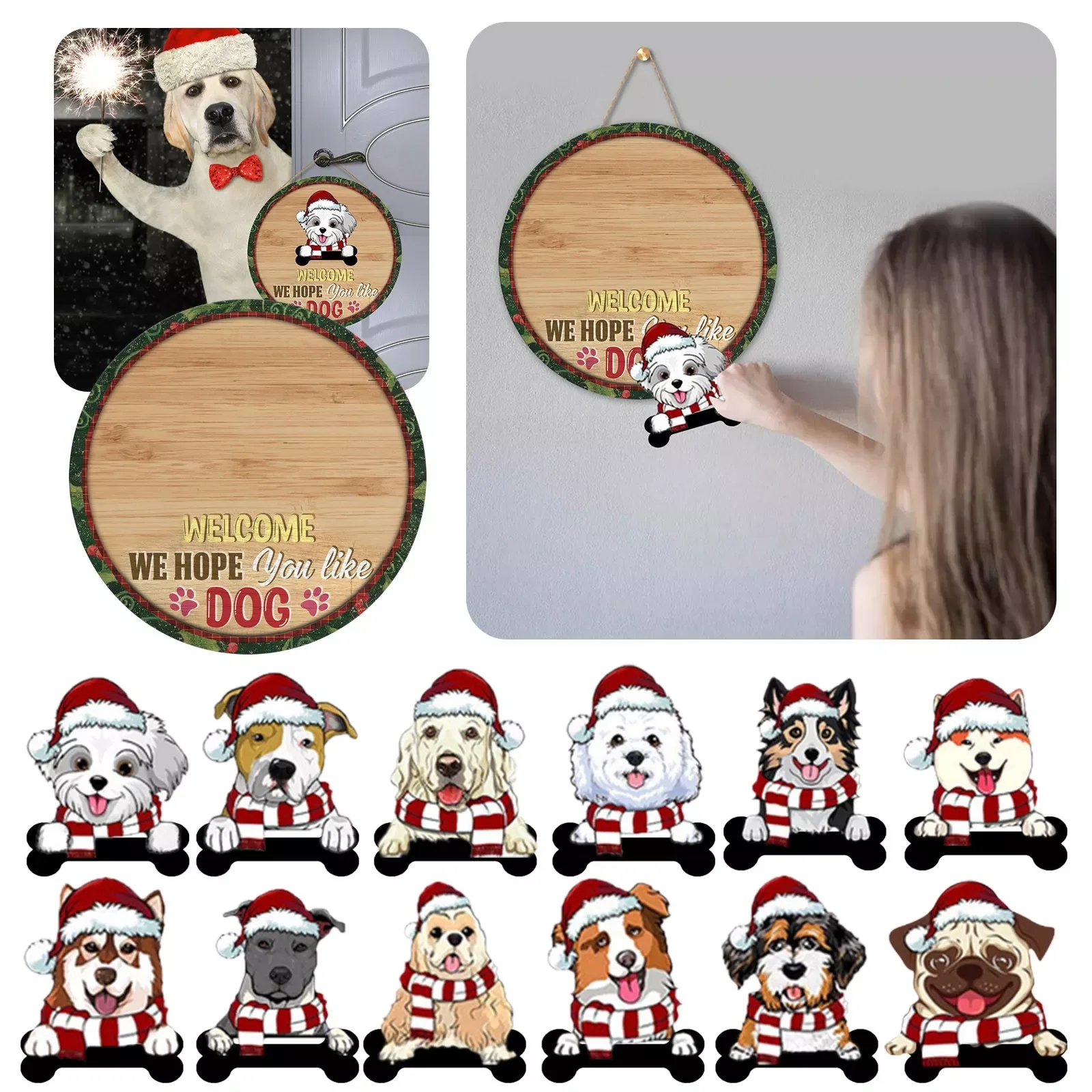 

DIY Interchangeable Dog Clothes A Variety Of Festival Doorplates Are Hung With Signs Light up Wall Decorations for Living Room