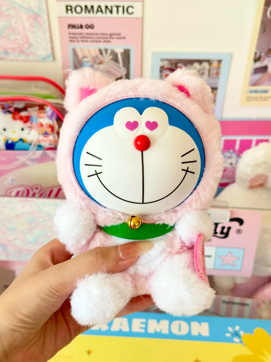 Фото Аутентичная плюшевая слепая коробка Doraemon Wishing Lucky Cat, модная милая позитивная фигурка, загадочная коробка, виниловая кукла в стиле аниме, коллекционные подарки для девочек №4