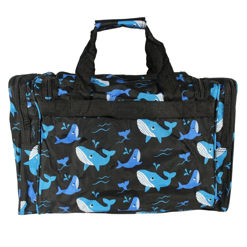 Animal Prints 19-inch Duffel Bag, Black White Elephant