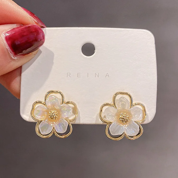 

New Personality Flower Metal Drop Earrings for Women Irregular Exaggerated Geometric Earrings pendientes