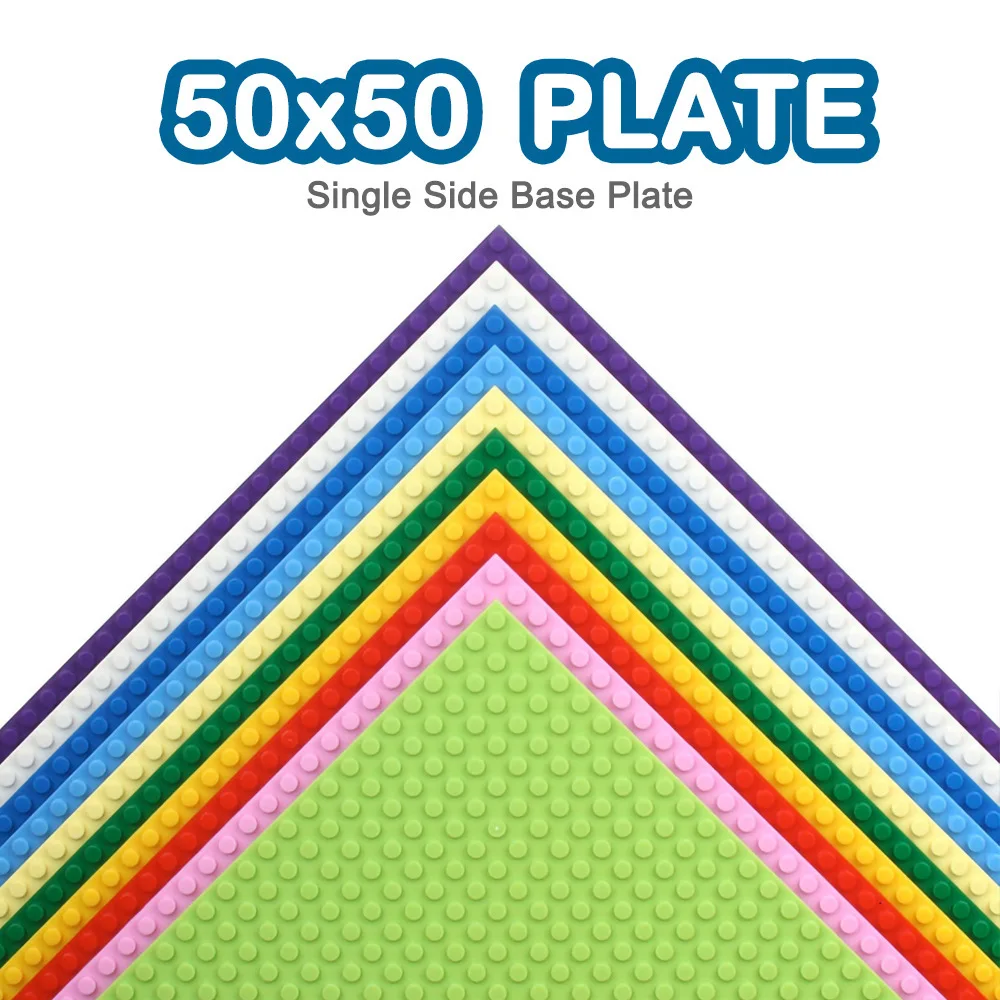 Базовая пластина MOC 50*50 точек, подходит для стандартных строительных блоков, базовая пластина «сделай сам», 40*40 см, 50x50 шпилек, кирпичи, игрушки для детей, подарки