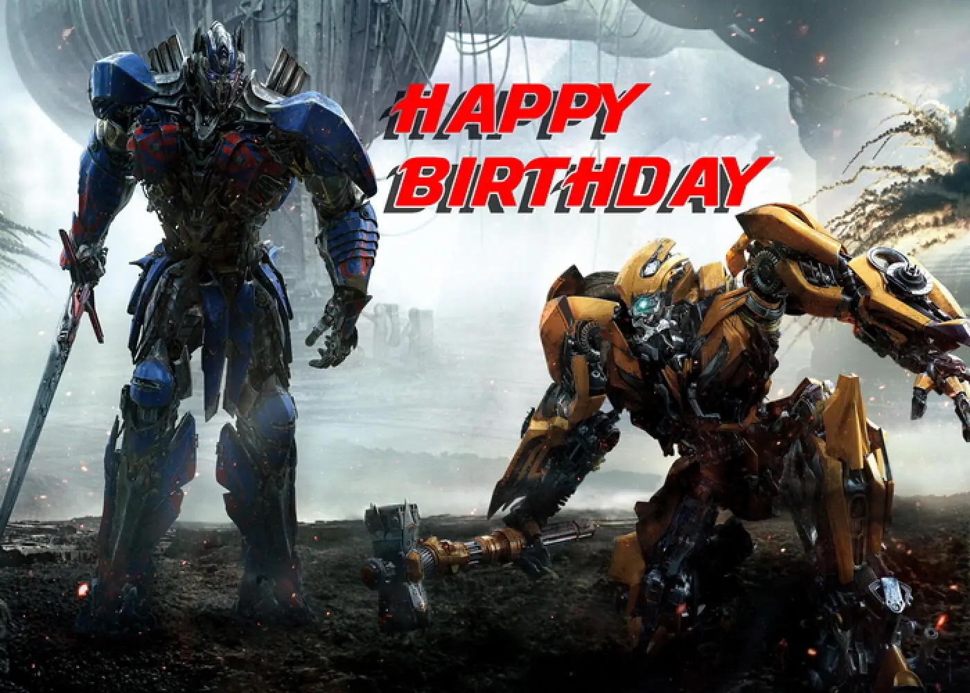 Топпер для торта на день рождения Transformers Optimus Prime смайлик с принтом мальчиков