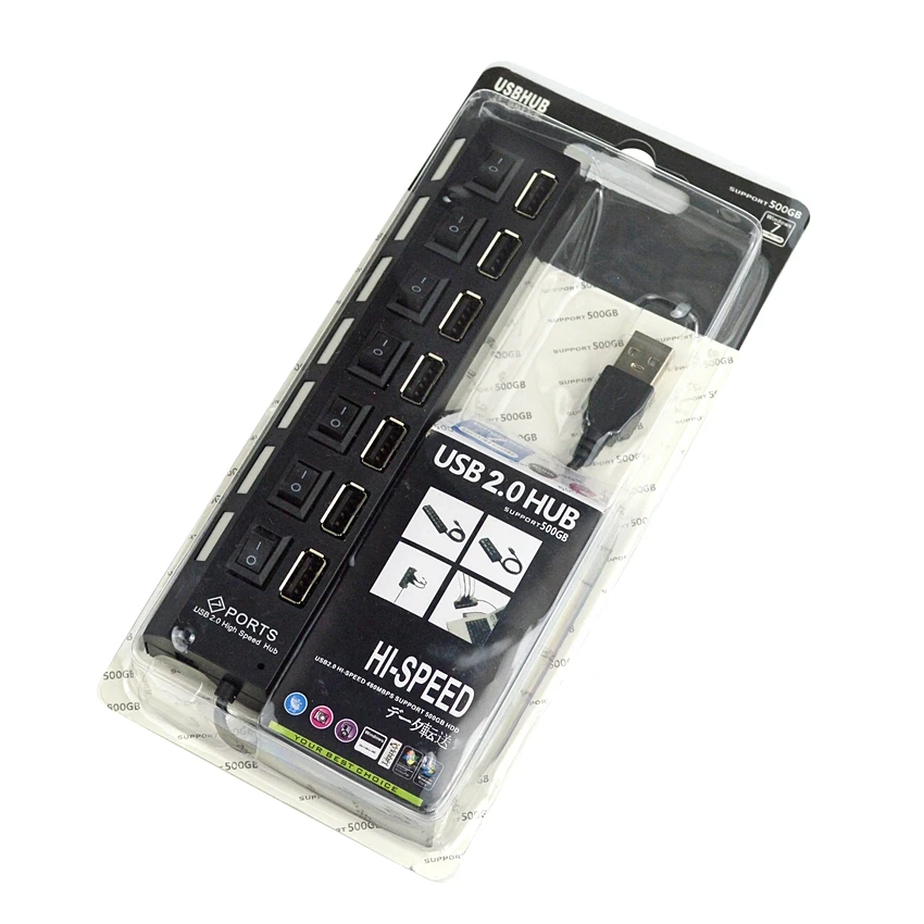 Аксессуары для светодиодного освещения черный от одного до семи USB-портов