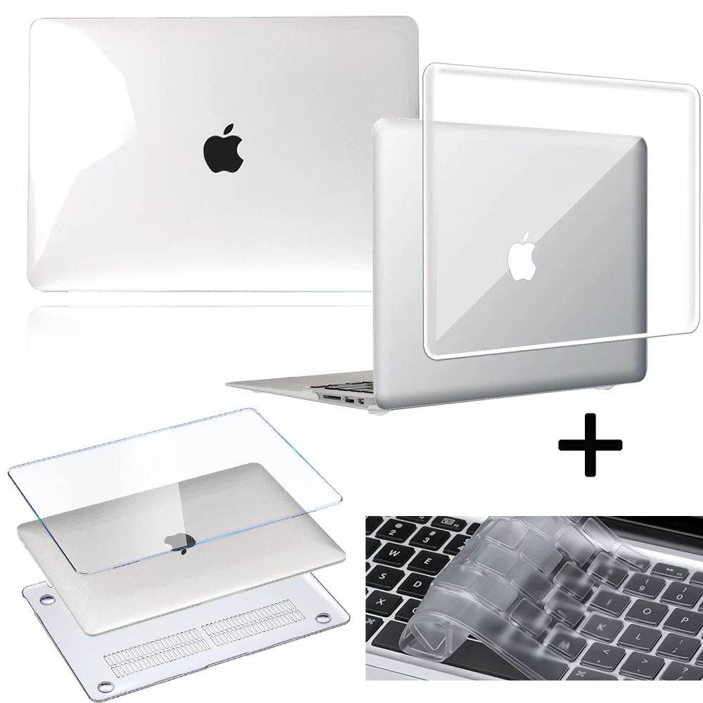 Cassa del computer portatile per Apple MacBook Pro 13 "A2338 M1/15/16"/MacBook Air 13/11/Macbook 12/Bianco A1342 Trasparente Caso + Copertura Della Tastiera