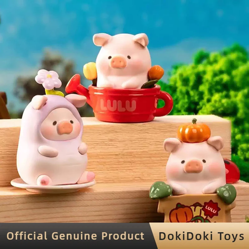 Фото Оригинальные мини-фигурки Lulu The Piggy из серии Lulu Garden, милые куклы Lulu в слепых коробках, настольные украшения, игрушки, подарочный пакет-сюрприз №1