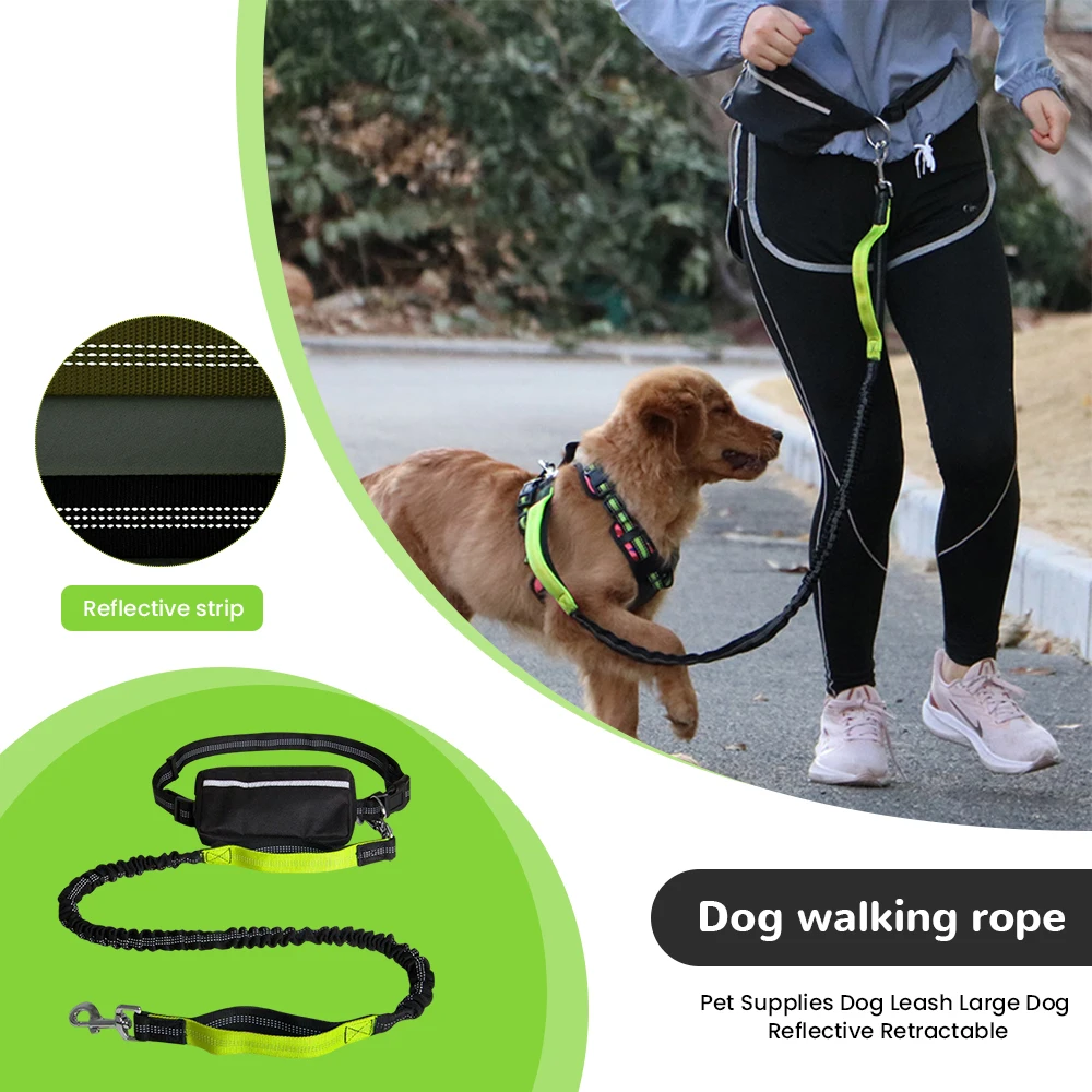 

Поводок для собак на молнии, водонепроницаемая нейлоновая лента со светоотражающими полосками, для прогулок и бега
