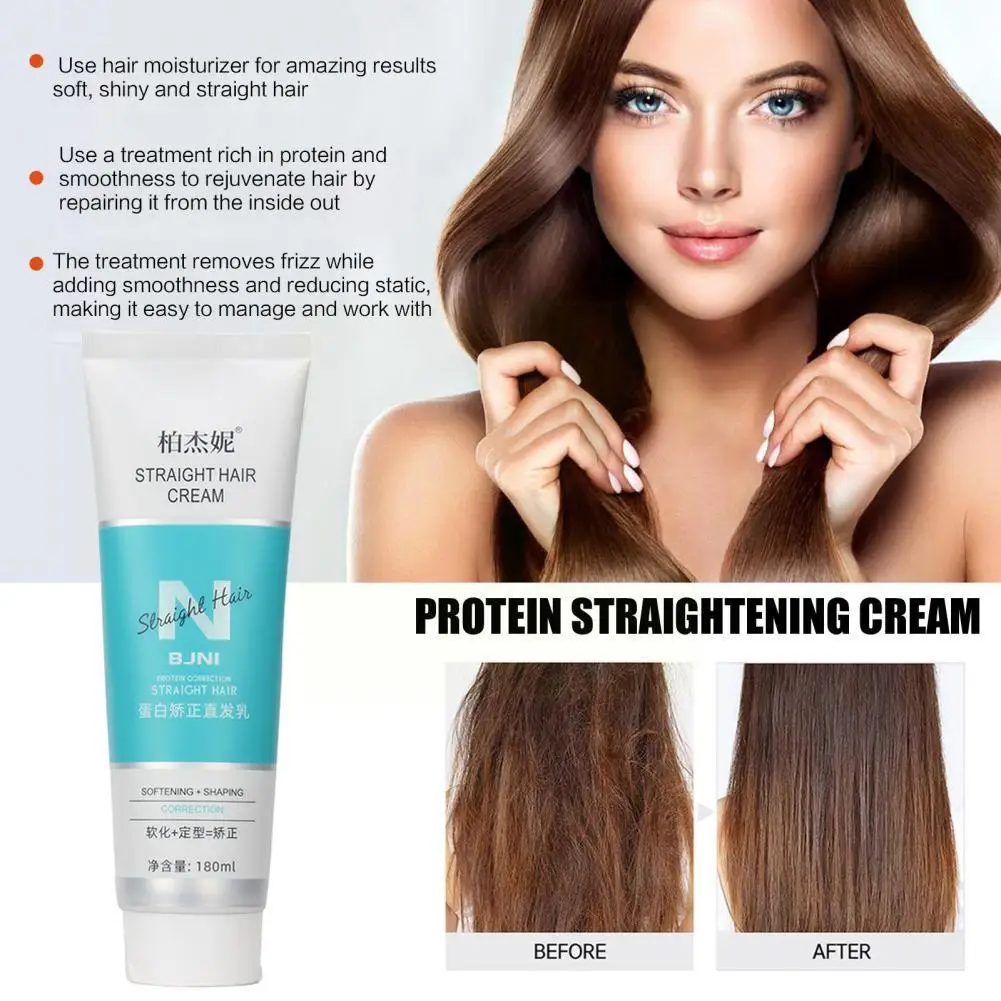 

180ML Protein Correcting Hair Straightening Cream Silk Collagen Gloss Smoothing Hair & Cream Nourishing Straightening Fast X4T6