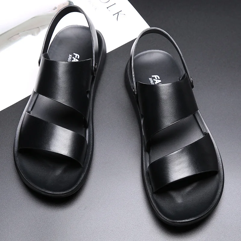 

2023 New Men Sandals Summer Fashion Hollow Out Genuine Leather Casual Casual Shoes Comfortable Cool Beach Shoes