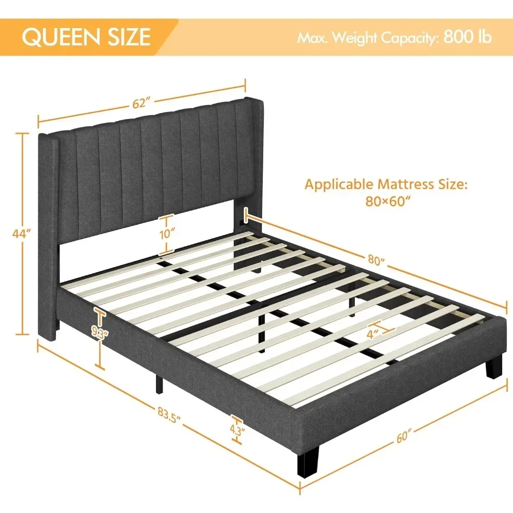 Каркас кровати размера king-size мягкая подушка платформа дизайн края