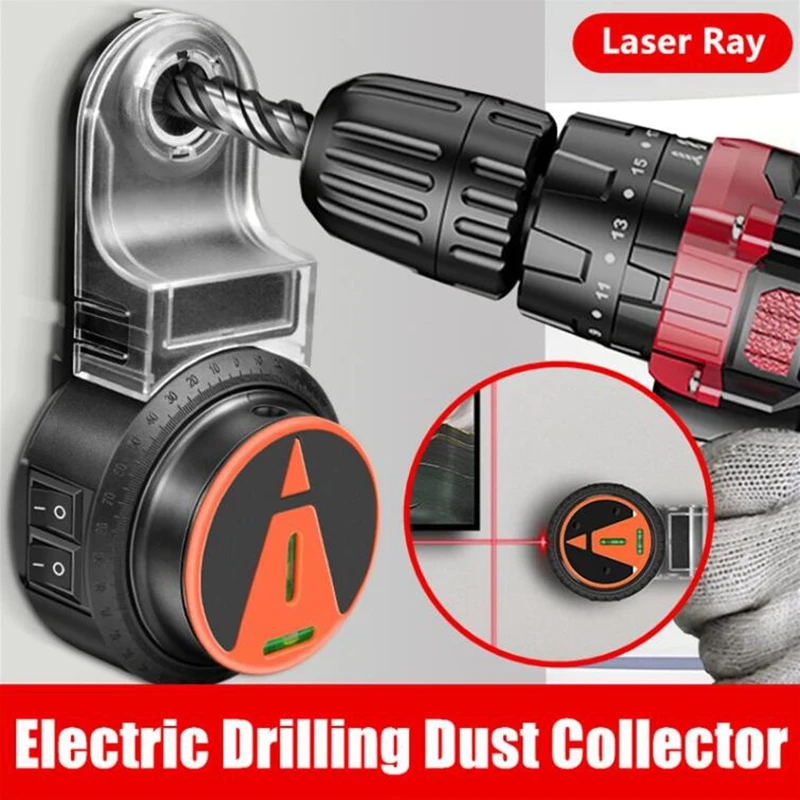 Купи Electric Drilling Dust Collector 360° Laser Level 2 In 1 Wall Suction Vacuum Drill Dust Collector Dust Cleaning Tools за 763 рублей в магазине AliExpress