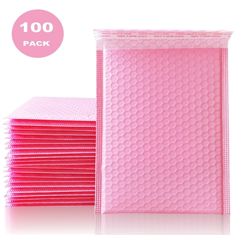 

Holographic Packaging Padding 100 Poly Bag Envelopes Mail Mailing Self Pink Mailer Bubble Bubble For Shipping Pcs Seal Padded