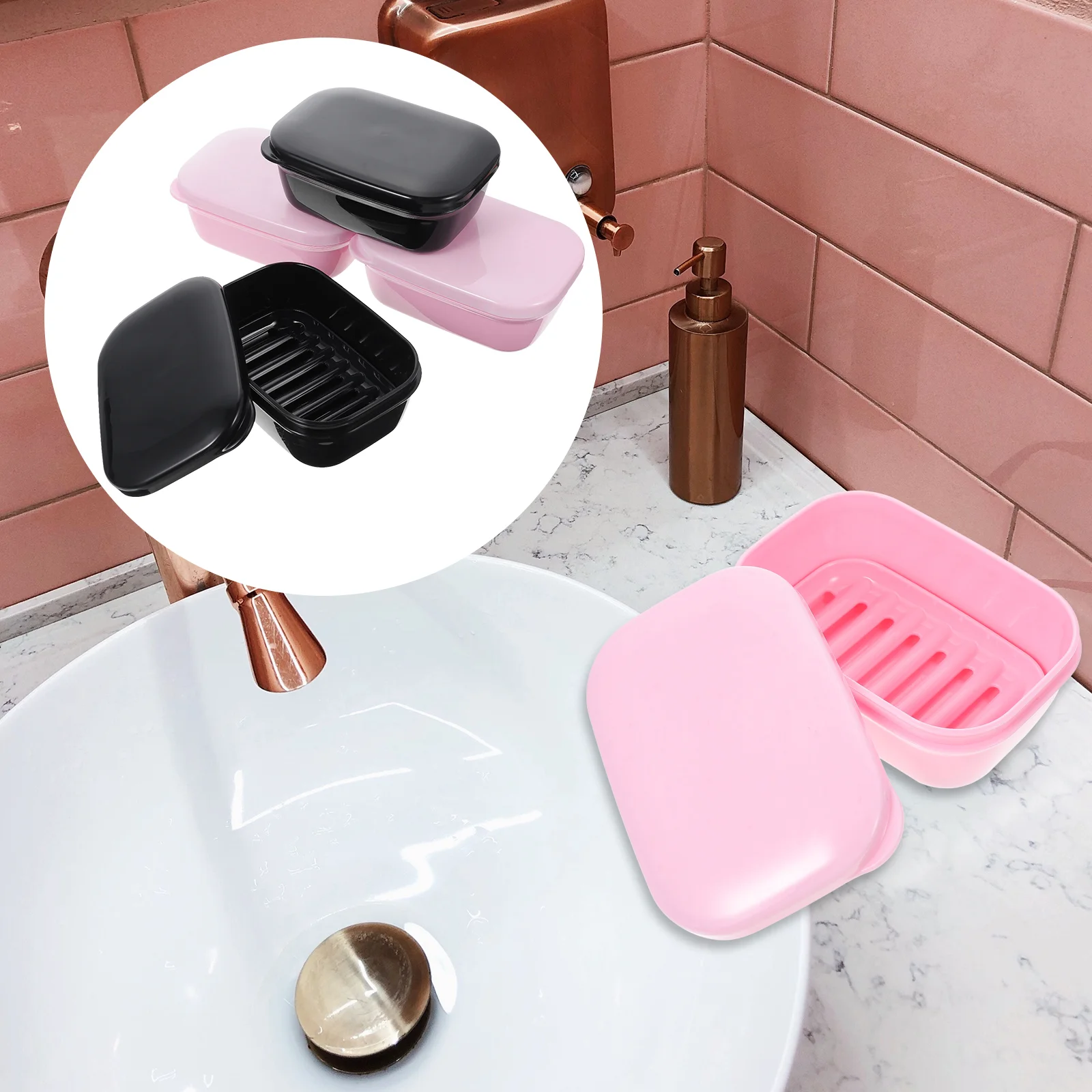 

Soap Holder Boxdish Tray Case Container Portable Bathroom Plasticsaver Camping Bar Kitchen Rack Scrubber Dispenser Sponge