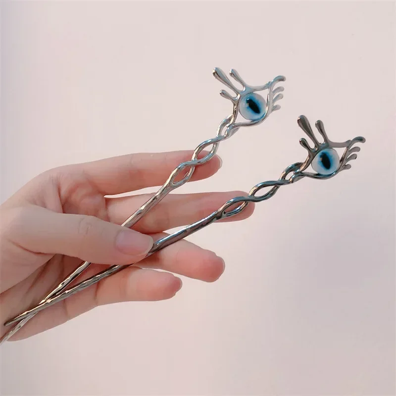 Модные палочки для волос злые глаза Шпилька женщин простые аксессуары из лунного