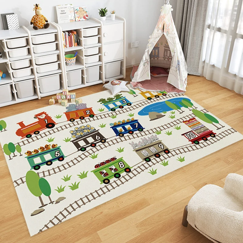 

Детский ковер для гостиной, Декор, мультяшный игровой коврик, домашняя детская площадка, напольные коврики, коврик для спальни, прикроватная ковер в детскую комнату