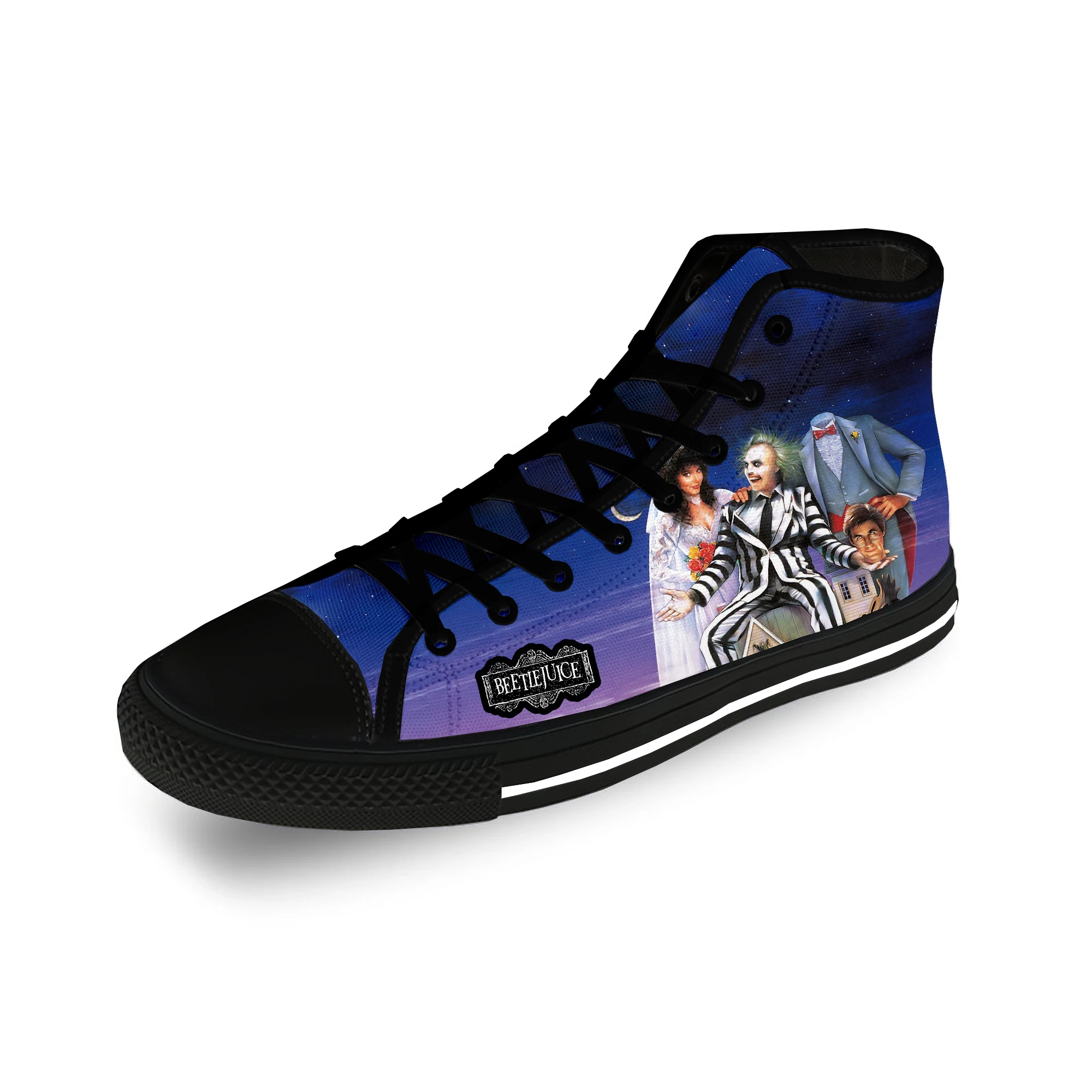 

Scary Horror Movie Beetlejuice Casual Cloth Fashion 3D Print High Top Canvas Shoes Men Women Lightweight Breathable Sneakers