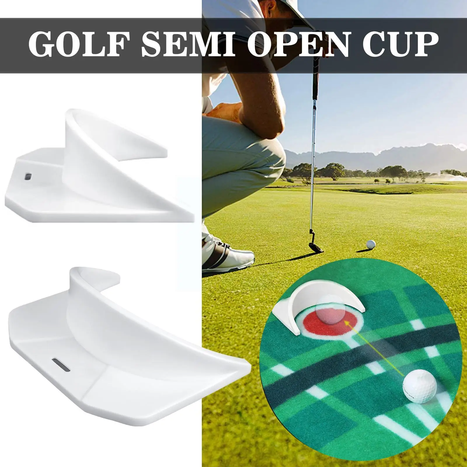 

Indoor Golf Putting Trainer Cup Weighted Golf Hole Outdoor Practice Home Aid Accessories Training Base Putter Yard Sports D5W0