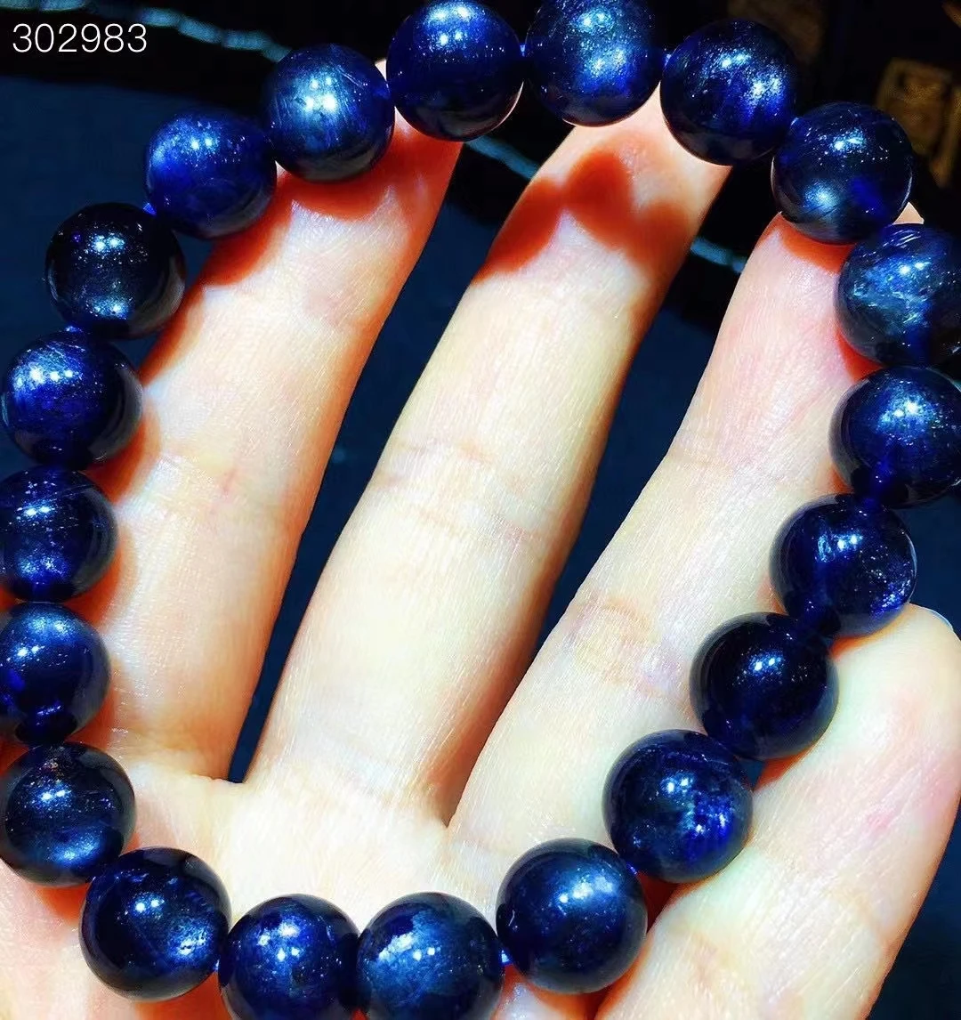 

9.5mm Natural Blue Dichroite Iolite Cordierite Bracelet Iolite Star Light Women Men Blue Iolite Round Beads Genuine AAAAAA