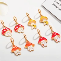 2pairs wholesale gifts cute mushroom earrings womens accessories cartoon drop earrings mushroom pendants fashion charm jewelry