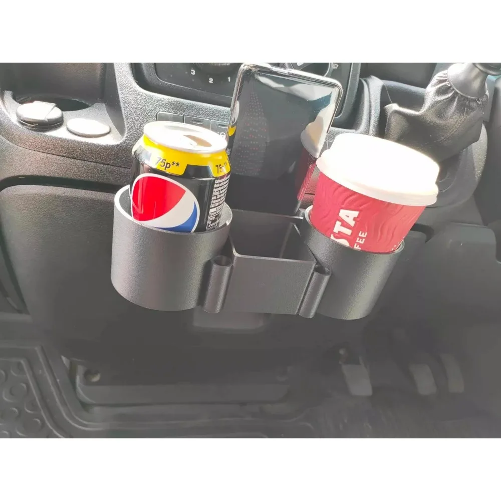 Фото Двойной держатель для чашки центральной консоли для Fiat Ducato Peugeot Boxer Citroen Relay Van Center 2007+ 3D-печать для хранения мобильных телефонов №5