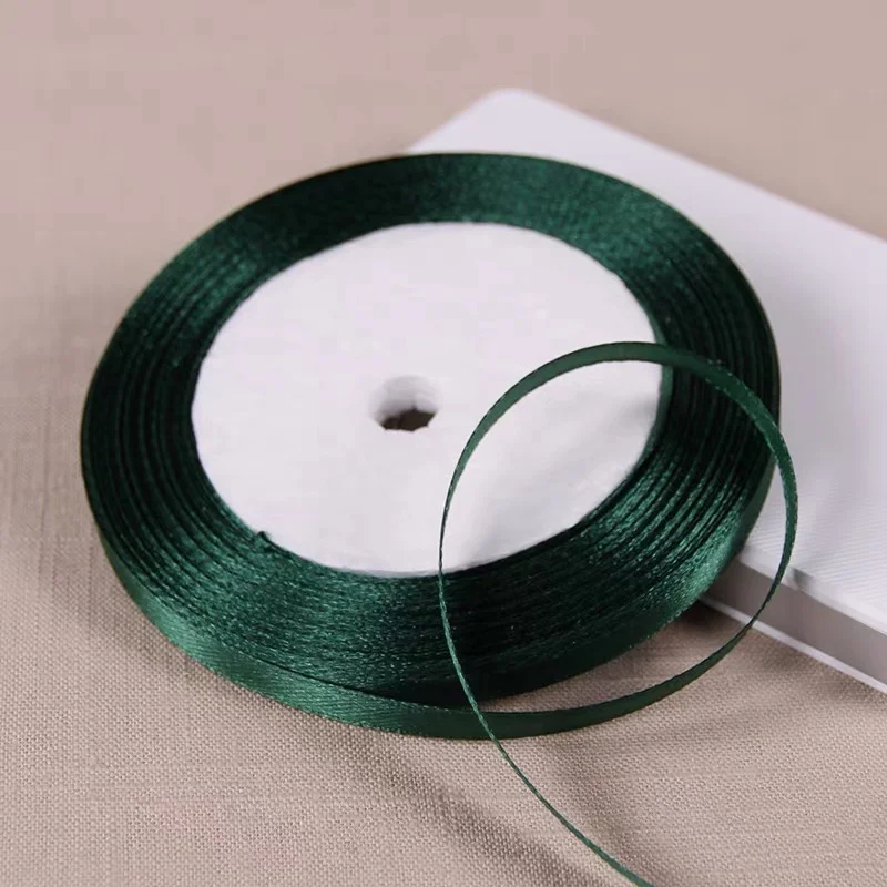Темно-зеленая шелковая атласная лента 25 ярдов свадебное украшение для дома