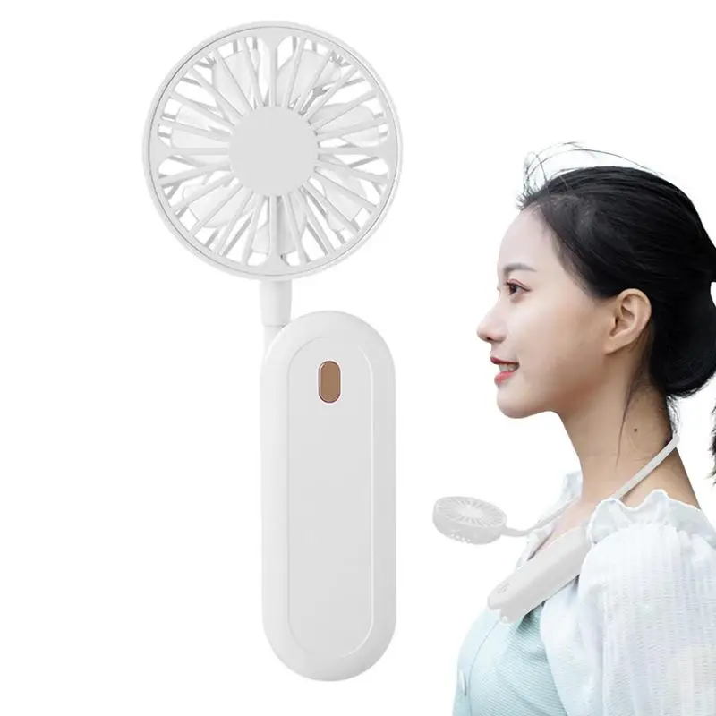 

Handheld Fan Hands-Free Personal Fan USB Rechargeable Fan Handheld Neck 3 Wind Speed Adjustable For Outdoor Commute Trave