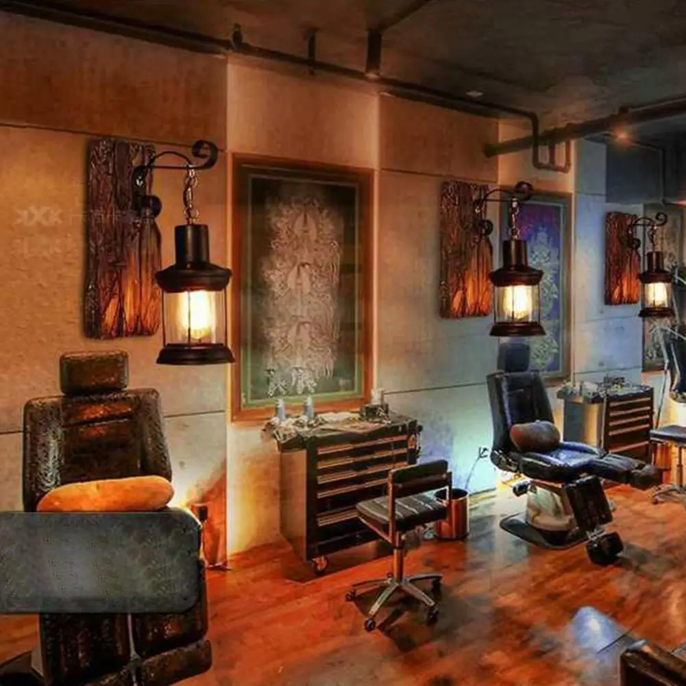 

American Retro Industrial Style Creative Restaurant Staircase Personal Commercial Bookshelf Corridor Wall Lamp Boat Wooden U5M0