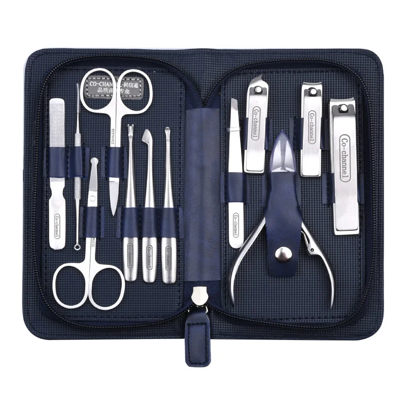 

12 шт., набор инструментов для маникюра и педикюра, из нержавеющей стали