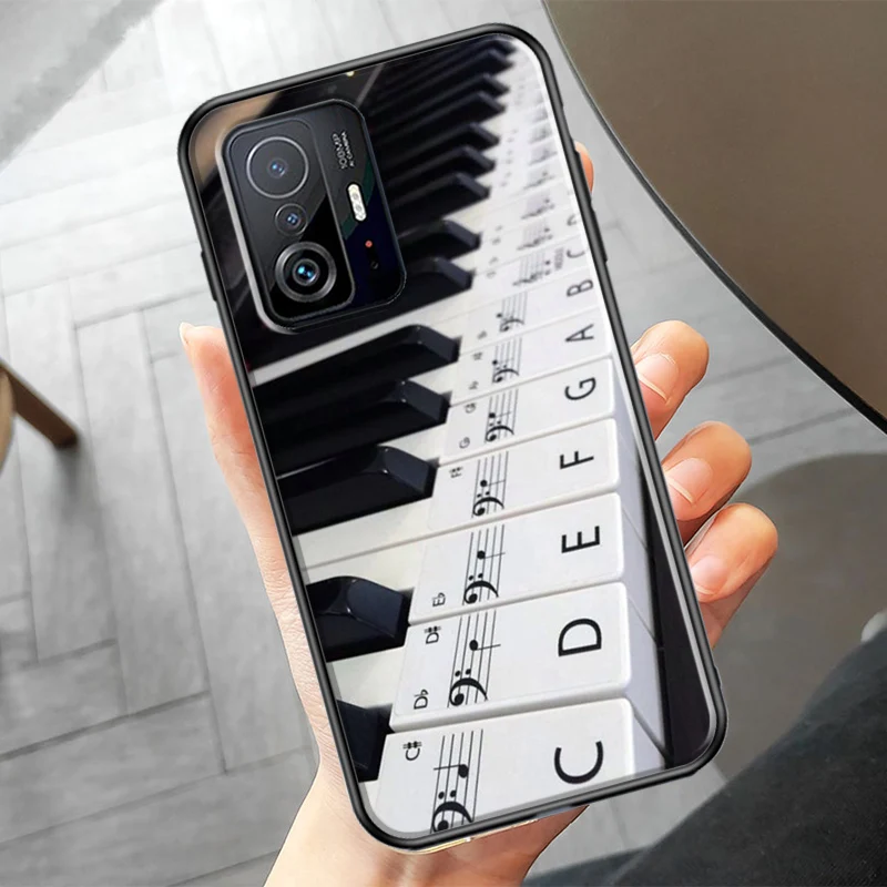 Чехол для музыкального пианино с клавишами для POCO F3 M3 M4 X3 GT X4 Pro назад крышка Xiaomi 11T 9T 10T Mi 11 Lite on.