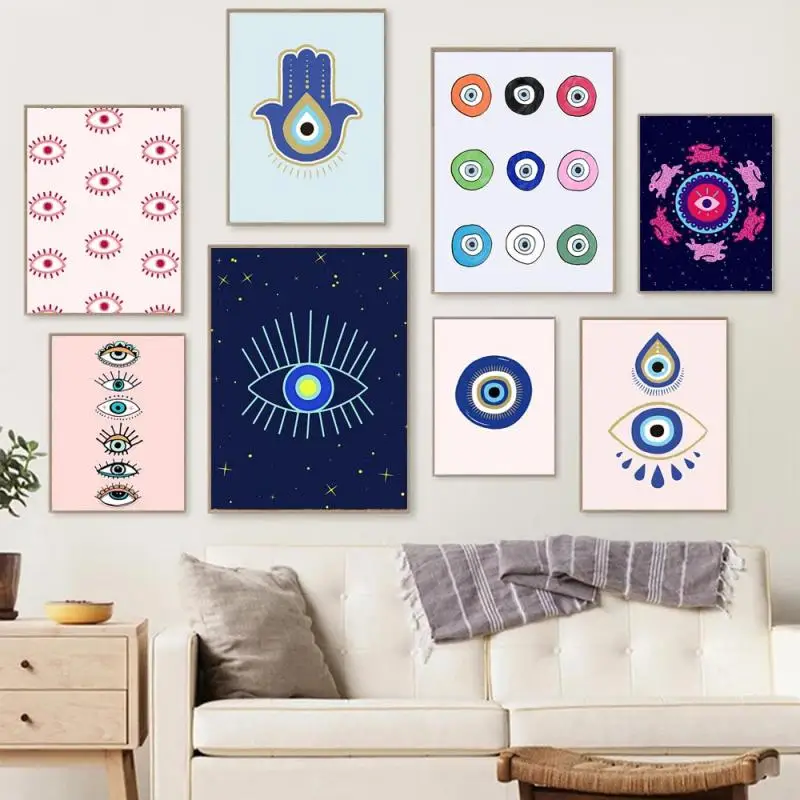 

Abstract Evil Eye Posters And Prints Boho Wall Art Canvas Painting Home Decor For Living Room Bedroom Mural Modern Wall Pictures