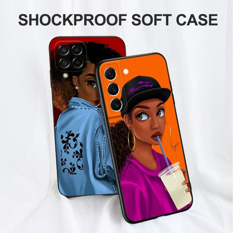 Черный чехол из ТПУ для Samsung Galaxy A03 SM-A035 Core A03S A13 A23 LTE A33 A53 A73 4G 5G африканских девушек