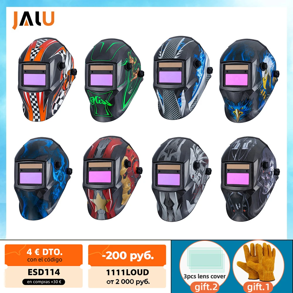 Chameleon Welder Mask Solar Automatic Darkening Welding Helmet 1/1/1/2 Electric Mask 2 Arc Sensors Li battery for Welded Solder