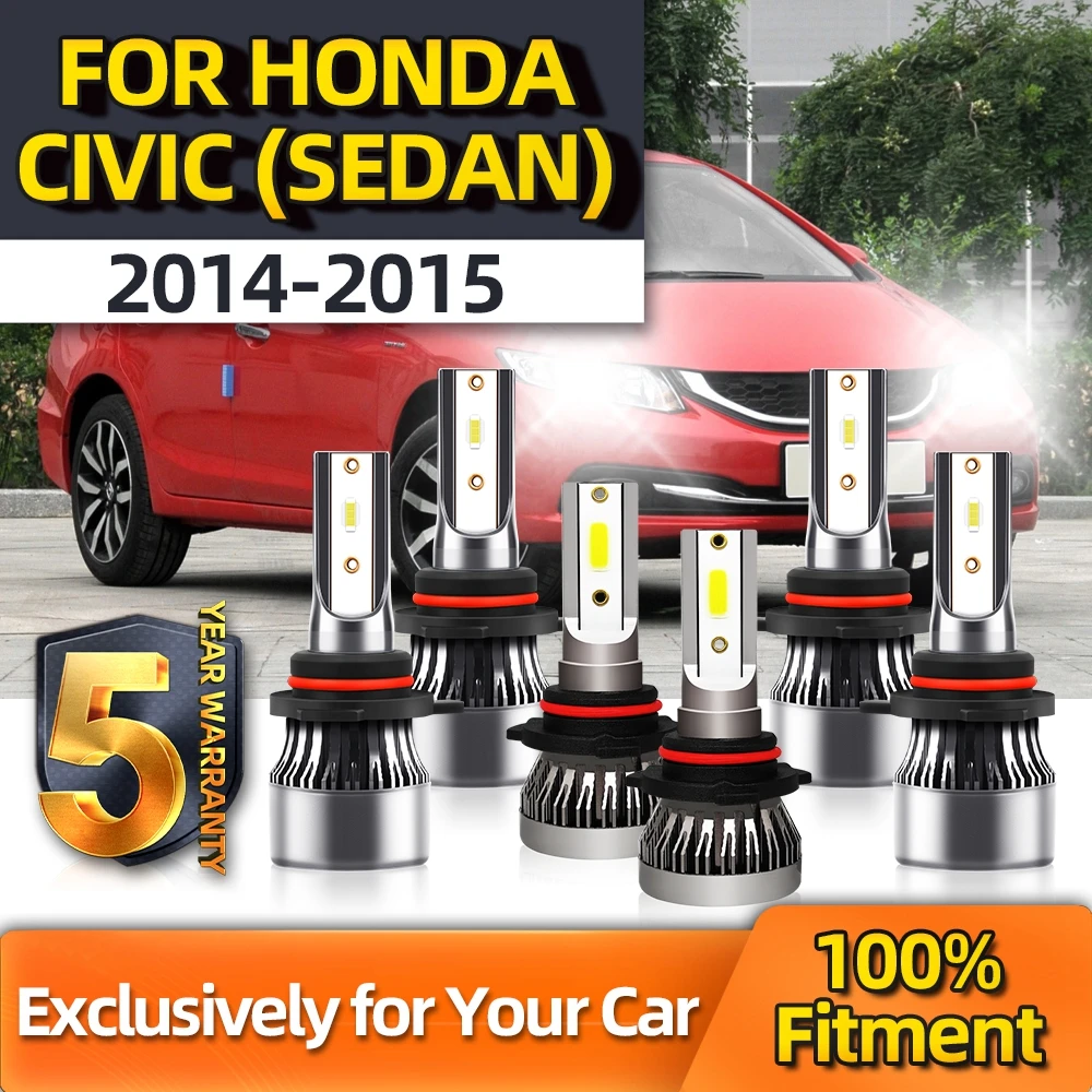 

Crossfox Car Accessory Fog Lamp H11 Bulbs Combo High 9005 Low 9006 Plug-N-Play Bulbs White Kit For Honda Civic (Sedan) 2014 2015