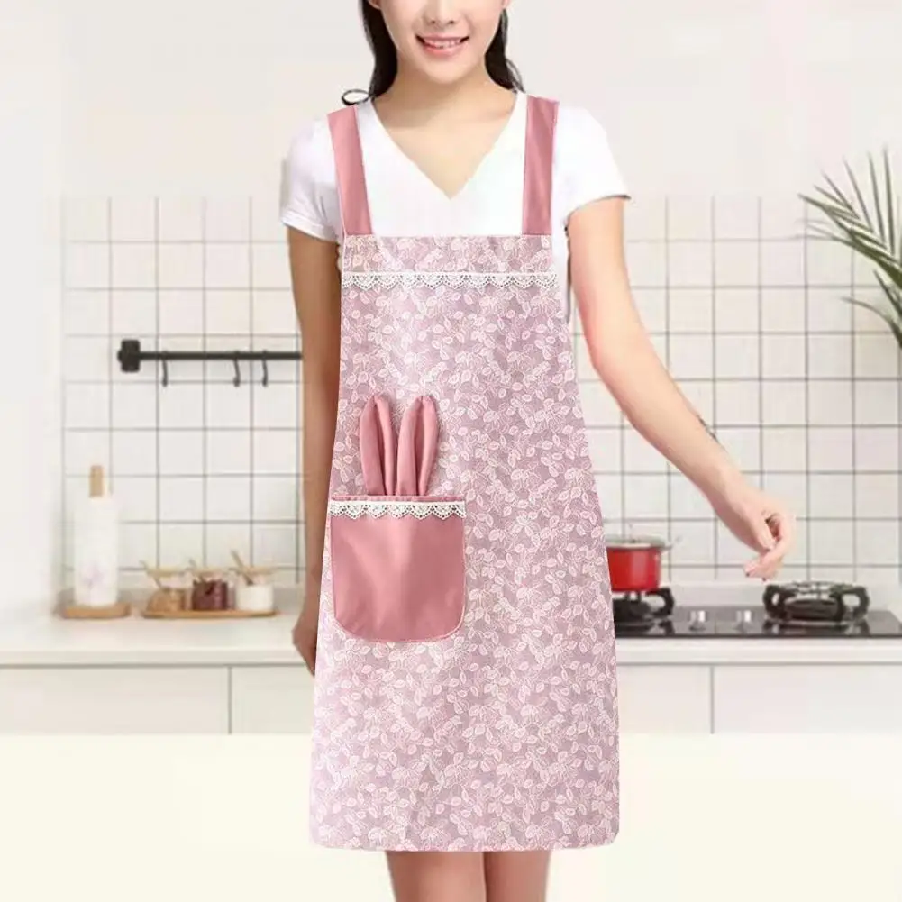 

Cute Cooking Apron Sleeveless Soft Baking Apron Easy to Clean Cooking Apron for Salon Hand Wipe Apron