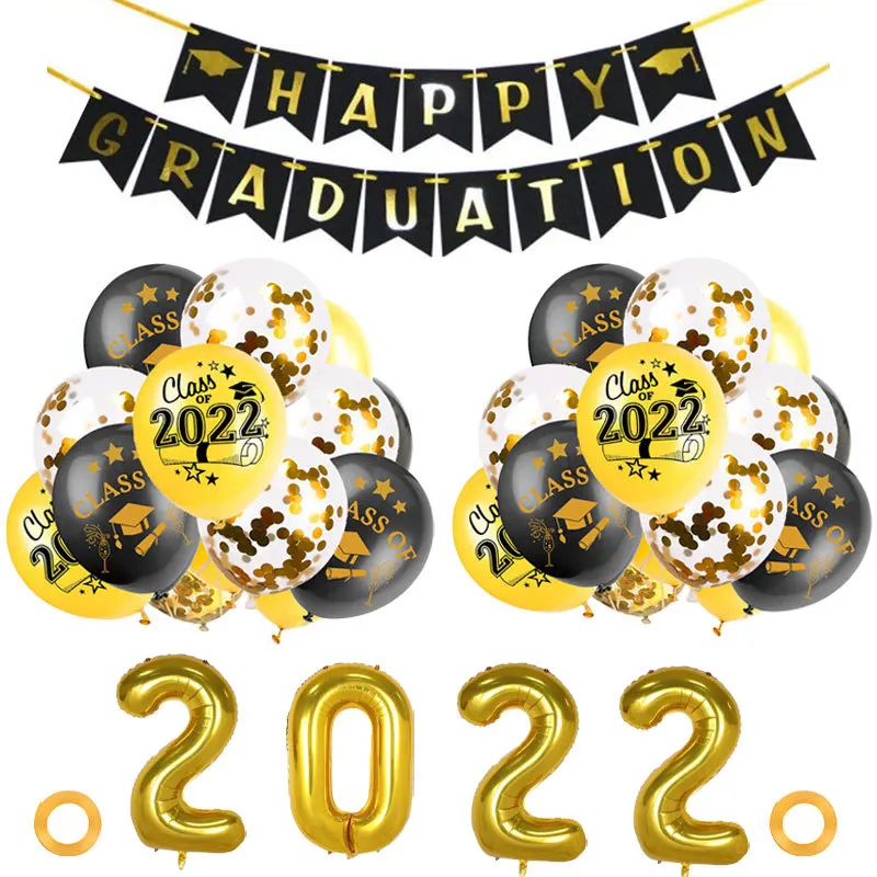 

Class of 2022 Graduation Season Latex Balloon Banner Happy Graduation Party Carnival Decorations