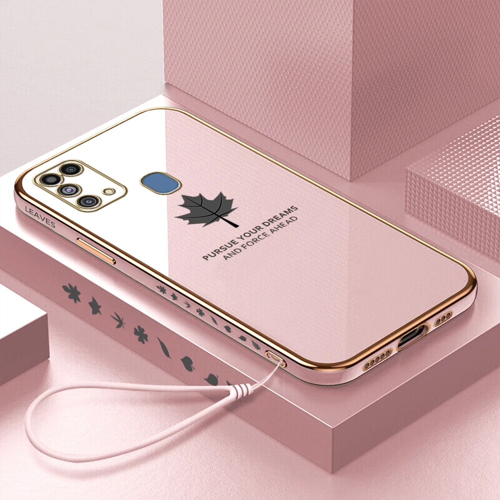 Роскошный чехол с кленовыми листьями для Samsung Galaxy S20 S22 S30ULTRA S10plus A7 2018 A72 A750F, чехол с мягким силиконовым ремешком