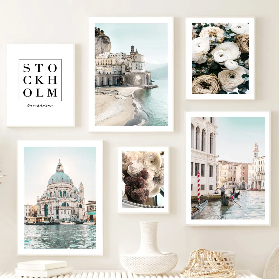 Настенная картина Морская Роза скандинавский настенный постер с изображением