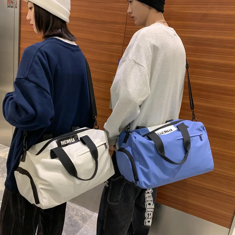 Men's Handbag Waterproof PU Travel Bag Women's Large Capacity Fitness Bag Sports Bag Casual Portable Crossbody Bag