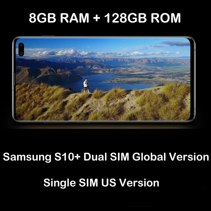 Смартфон Samsung Galaxy S10 + G975U разблокированный телефон экран 6 4 дюйма 8 ГБ ОЗУ 128 Гб ПЗУ