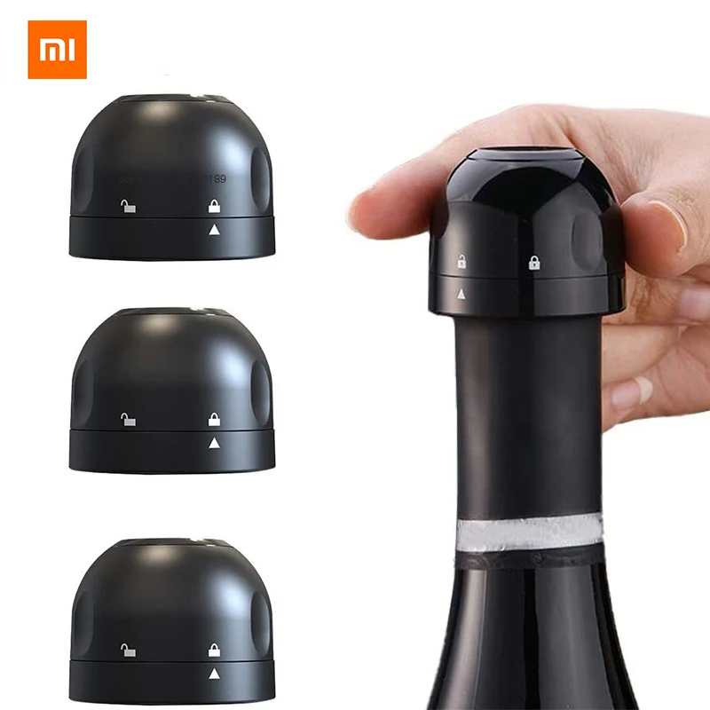 

Xiaomi 1/3pcs Vacuum Red Wine Bottle Stopper Silicone Leak-proof Champagne Bottle Stopper Retain Freshness wine plug Bar Tools
