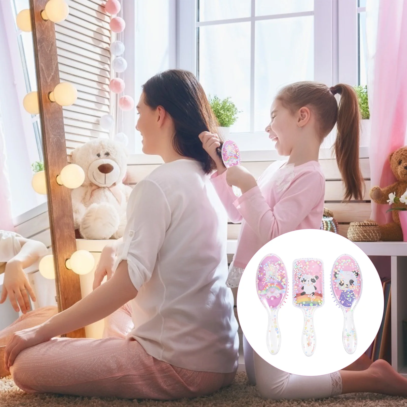 

Panda Airbag Comb Cushion Plastic Massager Shampoo Clean Comfortable Combs Lovely Hair Rainbow Child Scalp