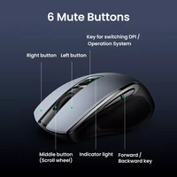 mouseugreen wireless mouse bluetooth 5 0 mouse ergonomic 4000 dpi silent 6 buttons for macbook tablet laptop mice quiet 2 4g