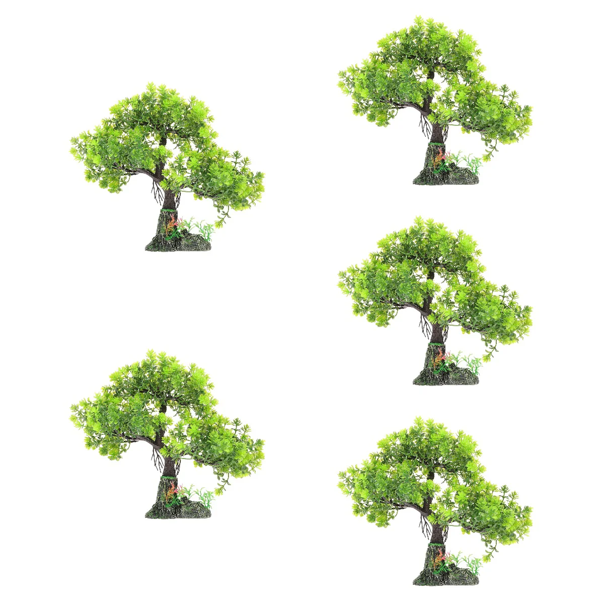 

5pcs Delicate Aquarium Decor Desktop Tank Decor Resin Tree Tank